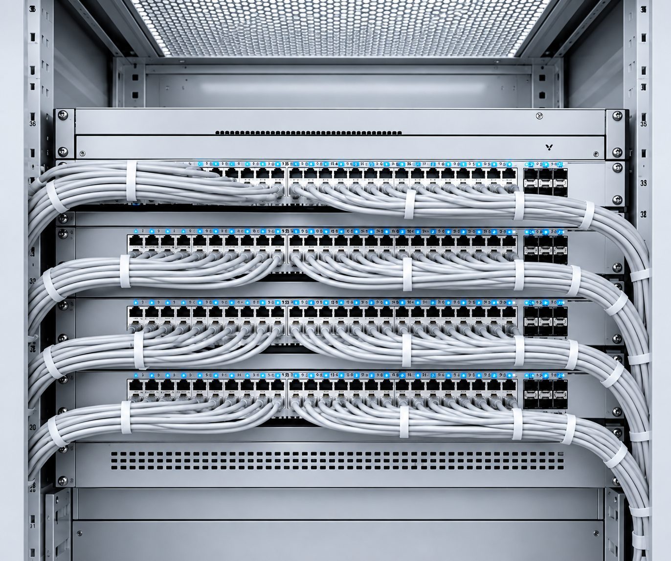 Network switches in a server rack